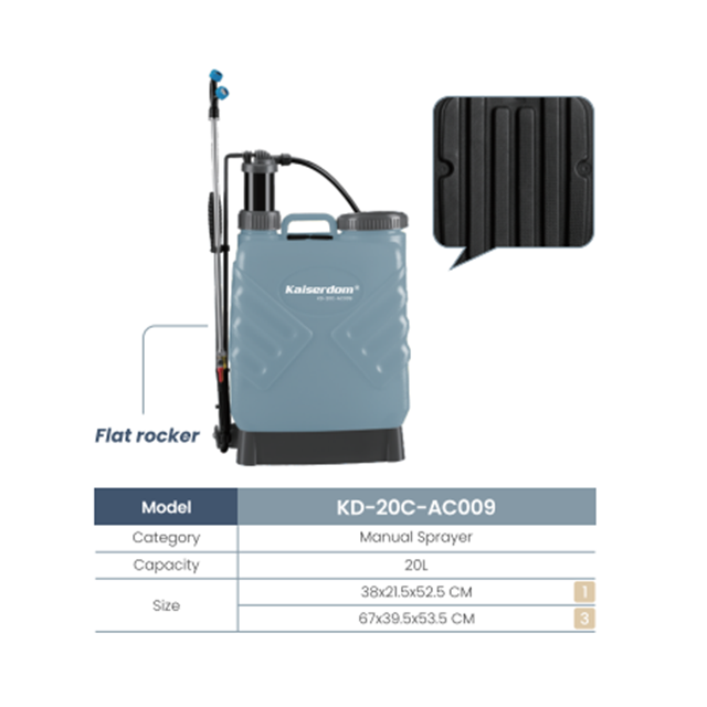 Kaiserdom20L Mochila de plástico para pesticidas agrícolas pulverizador manual eléctrico (KD-20C-AC009)